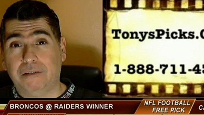 Oakland Raiders versus Denver Broncos Pick Prediction NFL Pro Football Odds Preview 12-6-2012