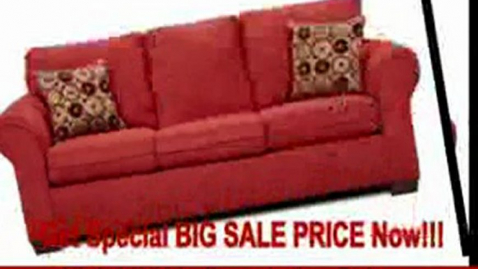 Simmons Aqua Red Elegant Micro Fiber Queen Size Sofa Sleeper