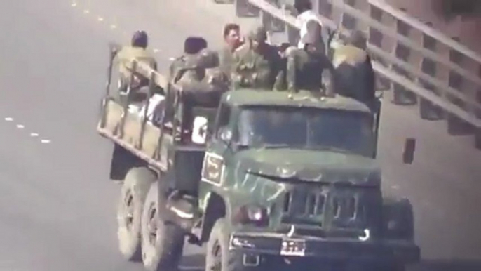 Syrian Army Convoy Damascus-Homs Highway