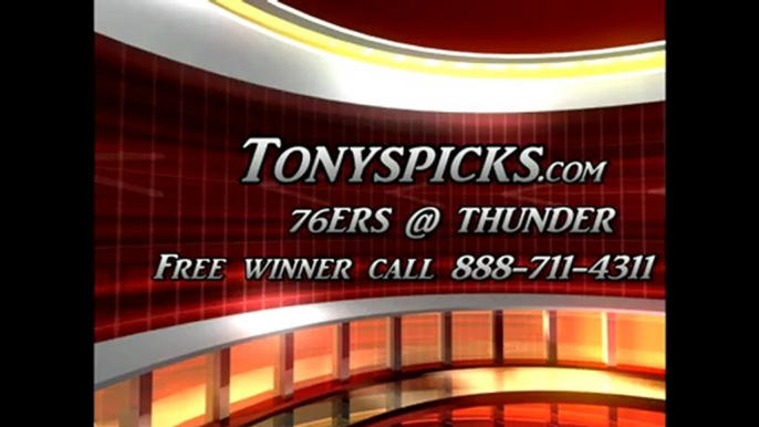 Oklahoma City Thunder versus Philadelphia 76ers Pick Prediction NBA Pro Basketball Odds Preview 1-4-2013