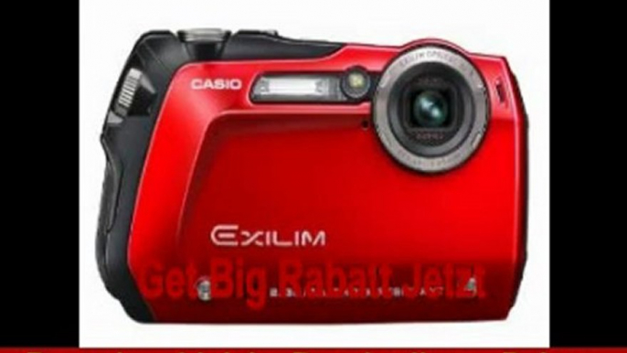 Casio Exilim EX-G1 Digitalkamera (12 Megapixel, 3-fach opt. Zoom, 6,4 cm (2,5 Zoll) Display, bis zu 3m wasserdicht, bis von 2,13m stoßfest) rot