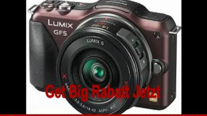 Panasonic Lumix DMC-GF5XEG-T Systemkamera (12 Megapixel, 7,5 cm (3 Zoll) Touchscreen, Full HD Video, bildstabilisiert) inkl. Lumix G Vario 14-42 mm Objektiv braun