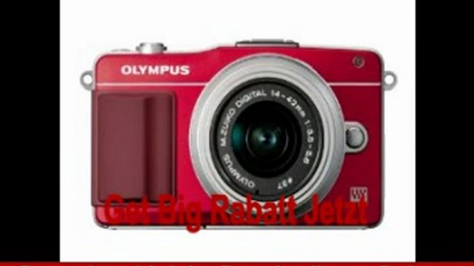 Olympus PEN E-PM2 Systemkamera (16 Megapixel, 7,6 cm (3 Zoll) Touchscreen, bildstabilisiert) Kit inkl. 14-42mm Objekitv rot