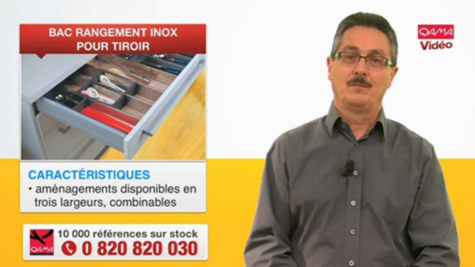 Bac de rangement en inox pour tiroir, par Qama