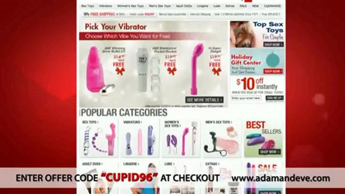 Adam and Eve Promo Code CUPID96 Valentines Day Gift Ideas For Him FREE Romance Kit mov.