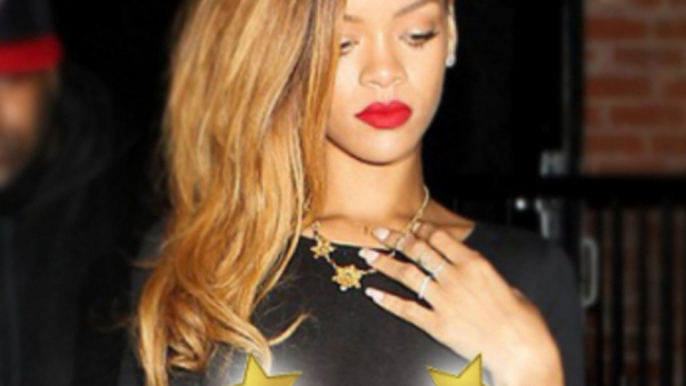 Rihanna Hits Eden Nightclub With See Through Dress Exposing Boobs