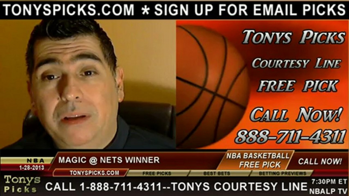 Brooklyn Nets versus Orlando Magic Pick Prediction NBA Pro Basketball Odds Preview 1-28-2013