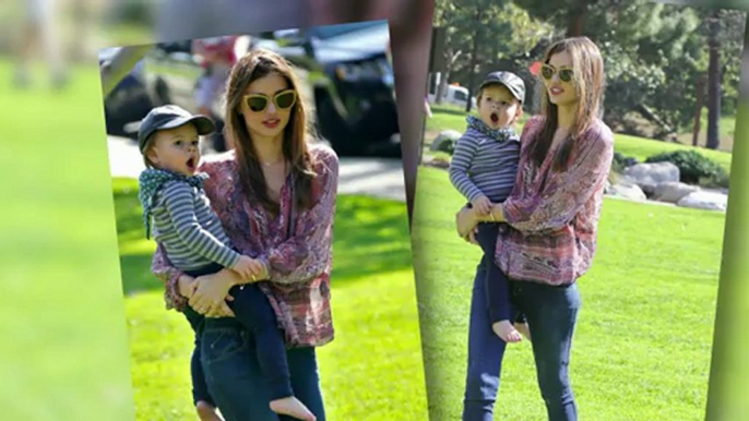 Miranda Kerr Shows Off Her Tiny Waist in the Park With Flynn