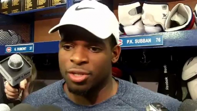 P.K. Subban after the Canadiens overtime loss to Sabres March 19, 2013