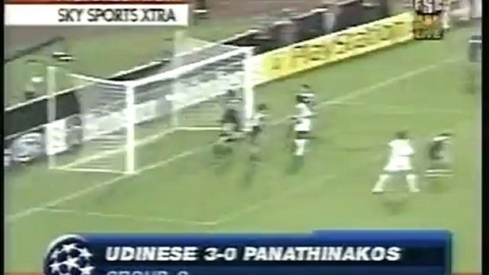 2005 (September 14) Udinese (Italy) 3-Panathinaikos (Greece) 0 (Champions League)