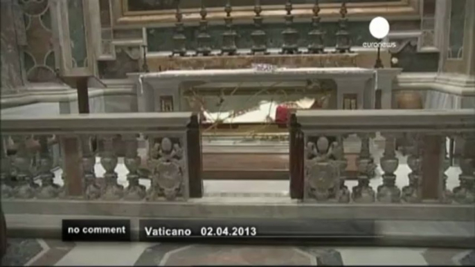 Pope Francis visits John Paul II's tomb - no comment