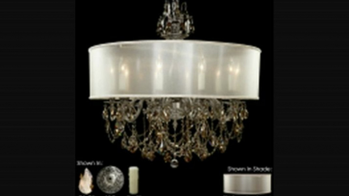 American Brass And Crystal Ch6562osgs04gstcf Llydia 10 Light Single Tier Chandelier In Antique White Glossy With Golden Shadow Strass Teardrop Crystal