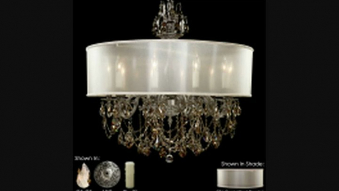 American Brass And Crystal Ch6562asgt08gstcf Llydia 10 Light Single Tier Chandelier In Silver With Golden Teak Strass Pendalogue Crystal