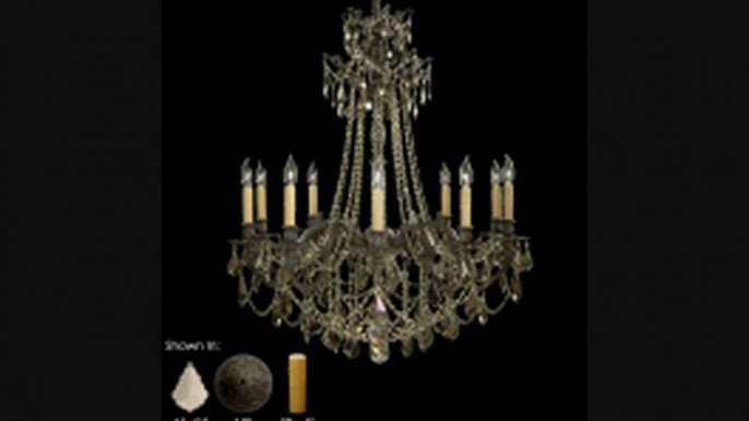 American Brass And Crystal Ch9258as02gtb Biella 10 Light Single Tier Chandelier In Antique Black Glossy With Clear Strass Pendalogue Crystal