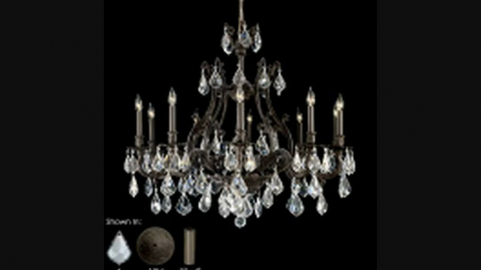 American Brass And Crystal Ch9634o07gst Chateau 10 Light Single Tier Chandelier In Satin Nickel With Clear Precision Teardrop Crystal