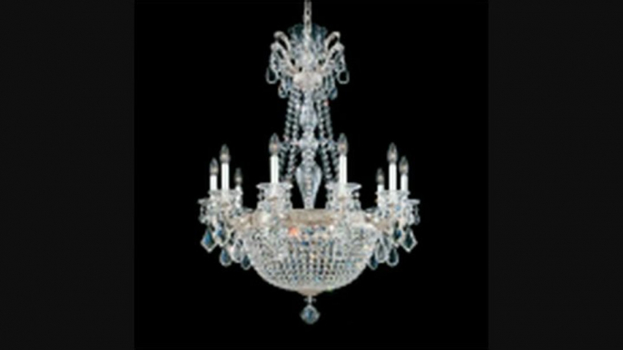 Schonbek 508044a La Scala Empire 15 Light Single Tier Chandelier In Heirloom Silver With Clear Swarovski Spectra Crystal