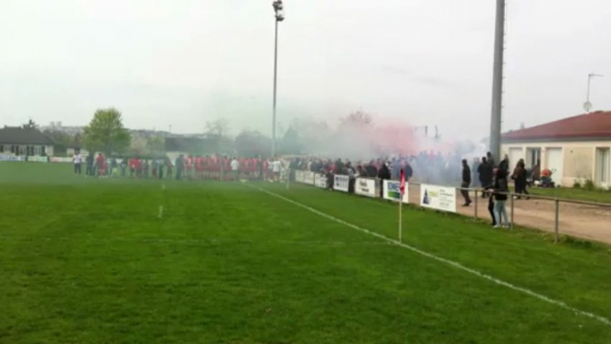 RC Auxerre - Cognac entrée des joueurs auxerrois