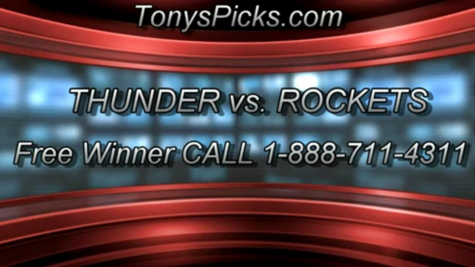 Houston Rockets versus Oklahoma City Thunder Pick Prediction NBA Playoffs Game 4 Odds Preview 4-29-2013