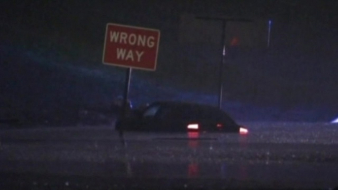 Drivers stranded in Houston floods