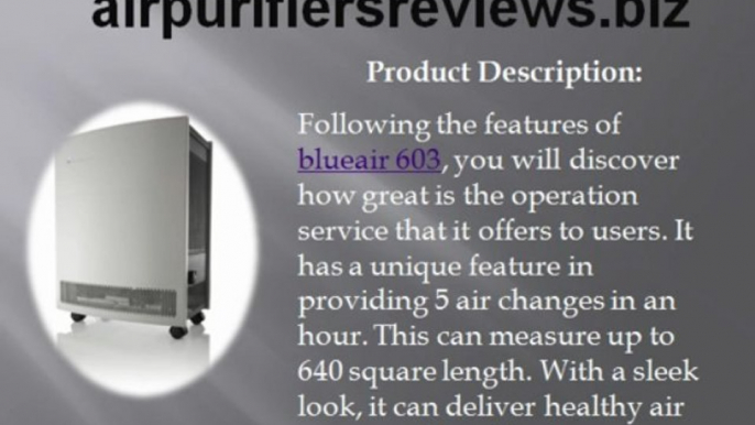 Blueair 603 Air Purifier Reviews