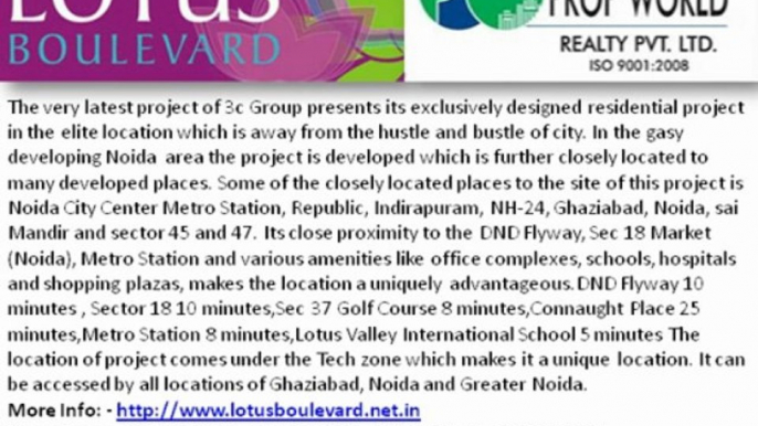 3c Lotus Boulevard 3c Lotus Boulevard Noida 9910007460 3c Lotus Boulevard Sector 100 Noida