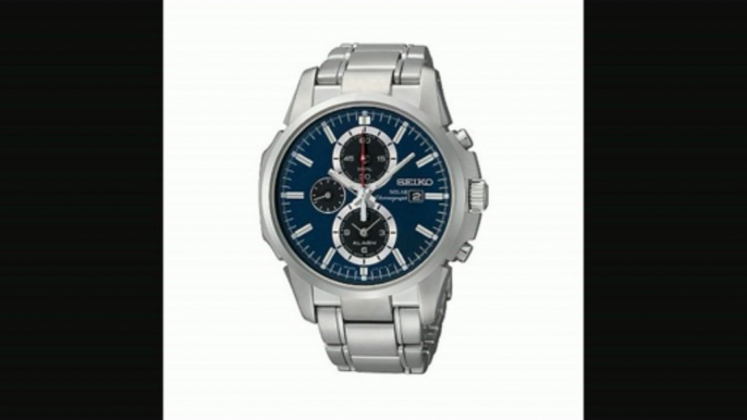 Seiko Solar Men&aposs Stainless Steel Blue Chronograph Watch Review