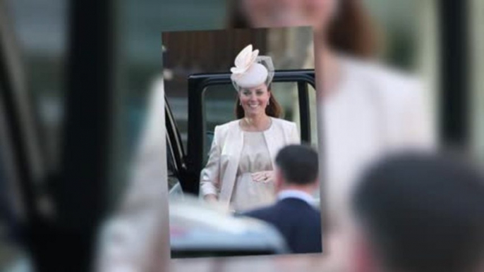 Pregnant Duchess Kate Shows Off Her Baby Bump in a Peach Dress