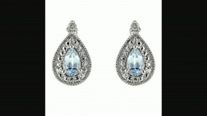 9ct White Gold Diamond & Aquamarine Stone Stud Earrings Review