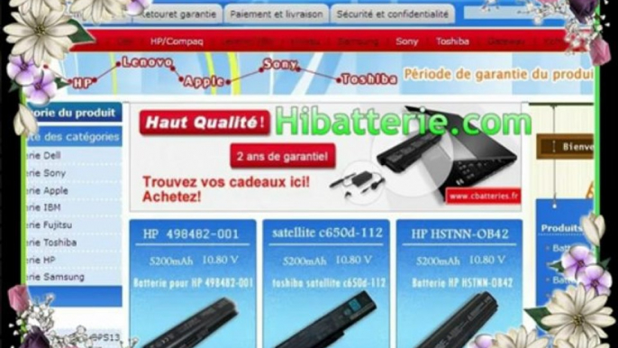 Batteries et adaptateurs de haute qualité vendus en ligne