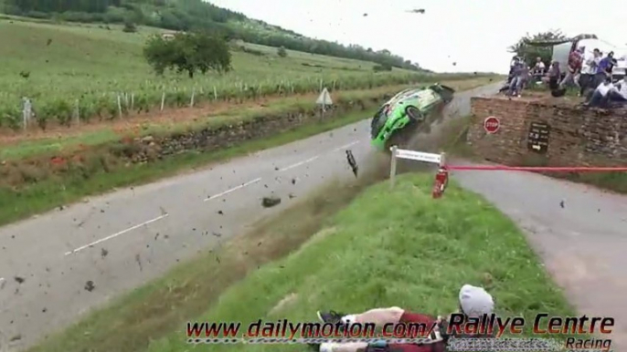 Rallye vins Macon 2013 sortie de route Megane crash