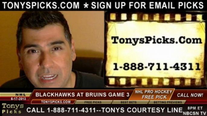 NHL Finals Odds Game 3 Boston Bruins vs. Chicago Blackhawks Pick Prediction Preview 6-17-2013