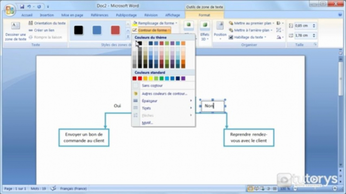 Comment réaliser un schéma avec Word 2007 ?