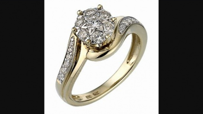 9ct Gold Half Carat Diamond Cluster Ring Review