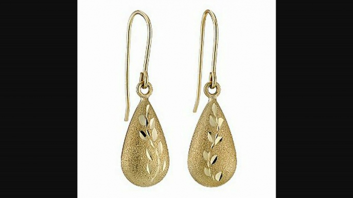 9ct Yellow Gold Diamond Cut Flower Drop Earrings Review