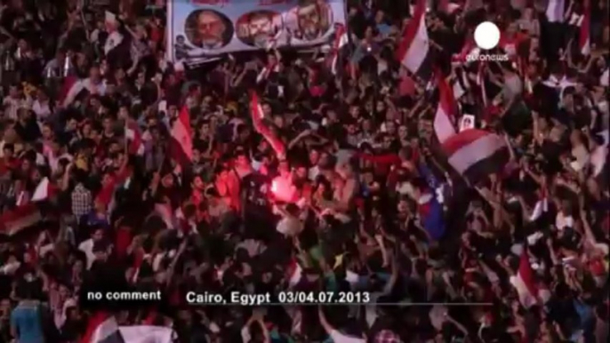 Protesters erupt in joy as army ousts Morsi - no comment