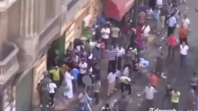 (Egypt) ISLAMIST Morsi supporters THROWING opponents to their DEATHS