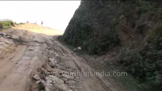 Roads damaged due to floods and landslides in Uttarakhand