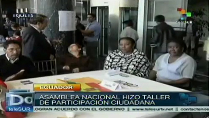 Inicia debate de participación ciudadana en la Asamblea de Ecuador