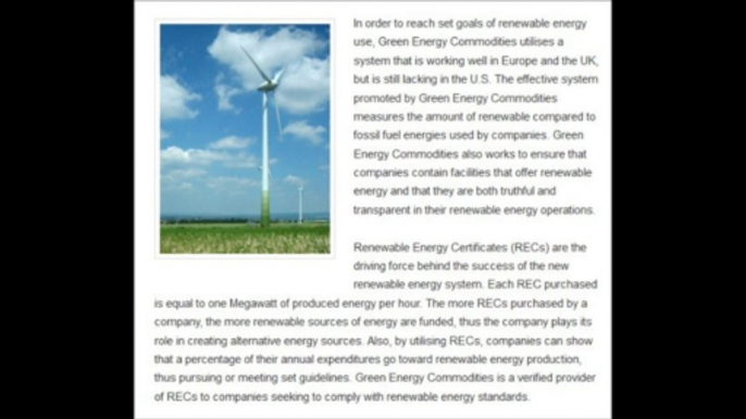 Green Energy Commodities - Commodities in Europe & US