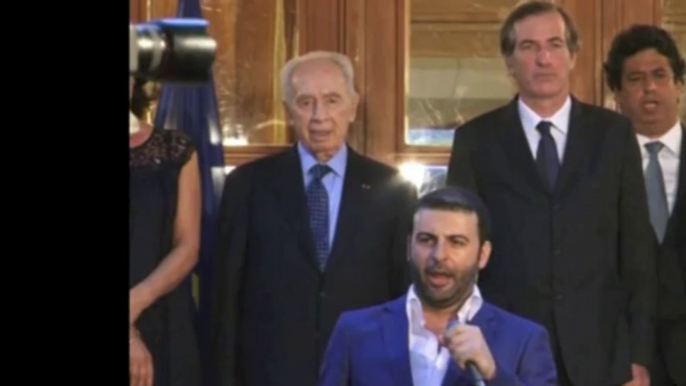 French baritone David SERERO sings HATIKVAH for President Shimon PERES