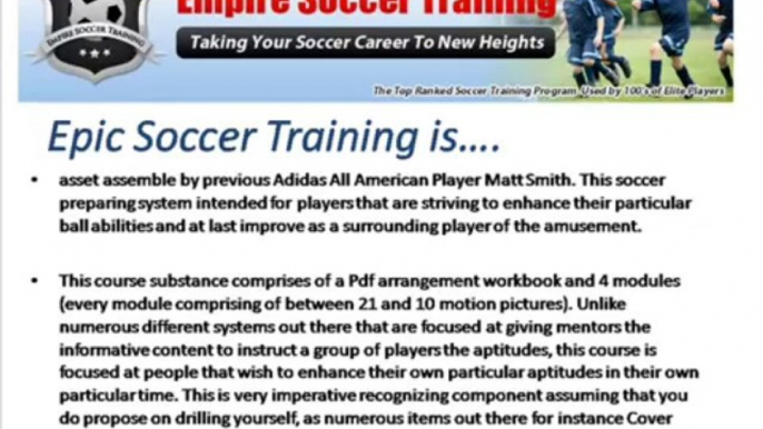 Epic Soccer Training Review : Improve Soccer Skills