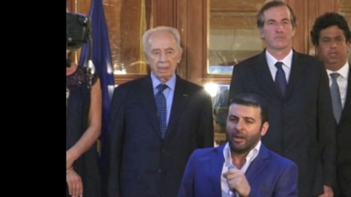 French baritone David SERERO sings HATIKVAH for President Shimon PERES