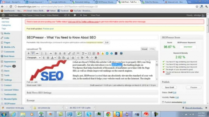 Onpage SEO Tutorial | SEOPressor Review | Best Wordpress Plugin for Blog SEO