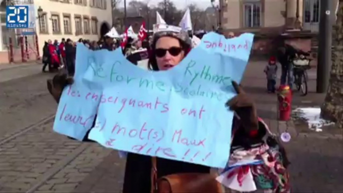 Manifestation des enseignants à Strasbourg.