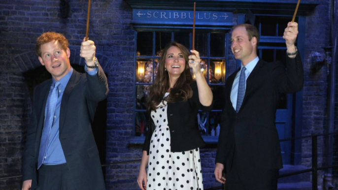 The Duke and Duchess Of Cambridge With Prince Harry At Warner Bros Studios