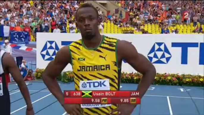 Tiers de finales 100m (H) - ChM 2013 athlétisme (Vicaut, Lemaitre)