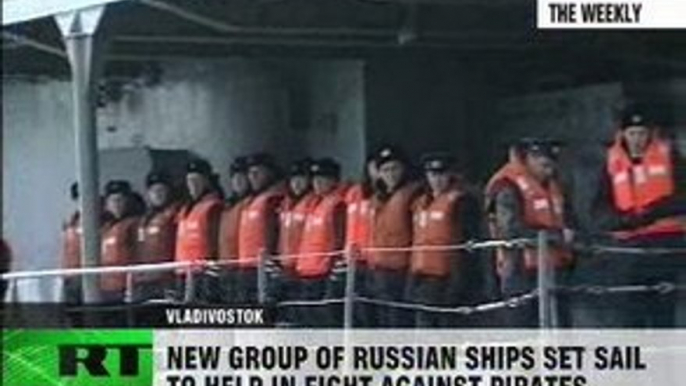 Russian ships sail off to fight Somali pirates