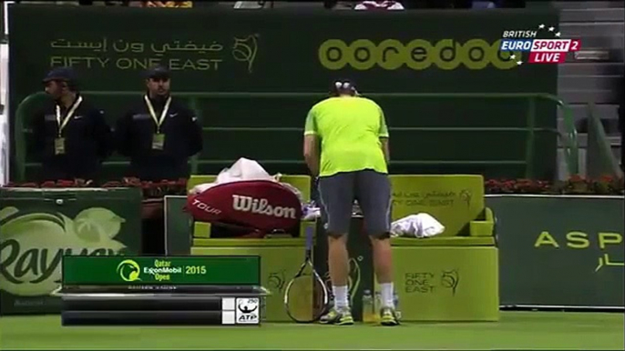 Rafael Nadal Vs Michael Berrer - 2015 ATP Qatar 1R 2nd Set Part 1