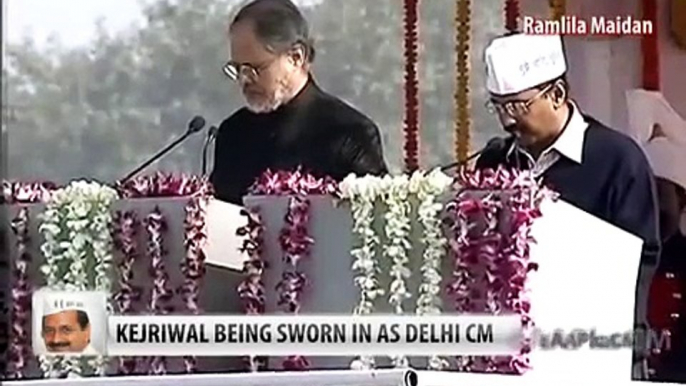 Arvind Kejriwal takes oath as Delhi Chief Minister, sea of supporters present