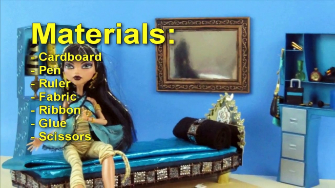 Monster High Tutorial: Cleo de Nile Doll Bed - Recycling - Doll Crafts